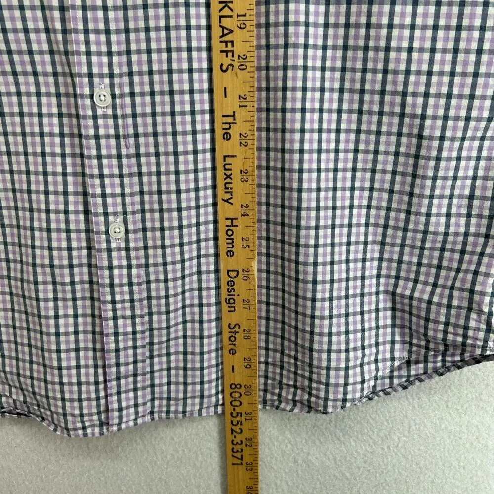 J.CREW Shirt Mens XL Flex Washed Classic Gingham Check Button Down Cotton Purple